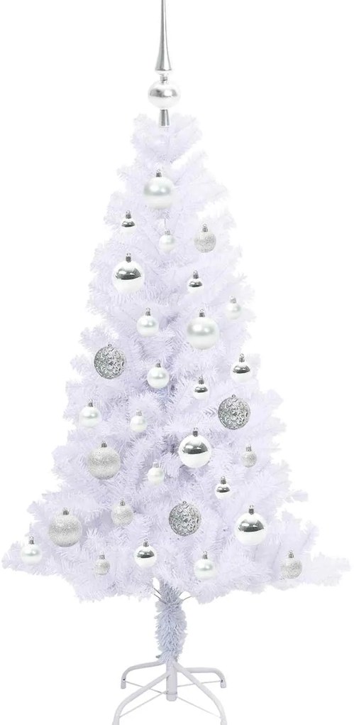 vidaXL Τεχνητό Χριστουγεννιάτικο Δέντρο Λευκό 120 cm PVC και Χάλυβας