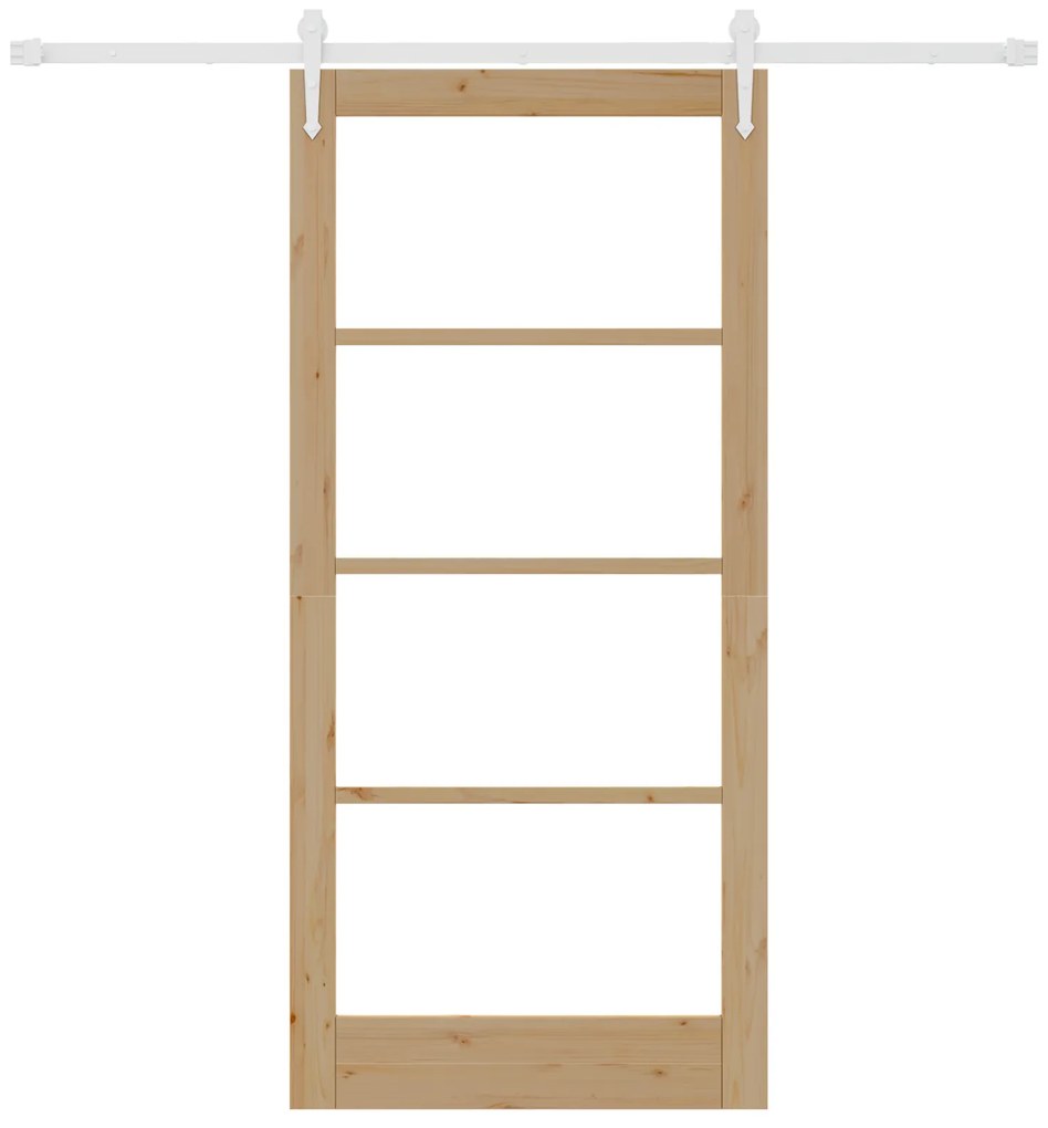 vidaXL Ολισθητή Πόρτα με Σετ Υλικών 93x202 cm Μασίφ Ξύλο Πεύκου