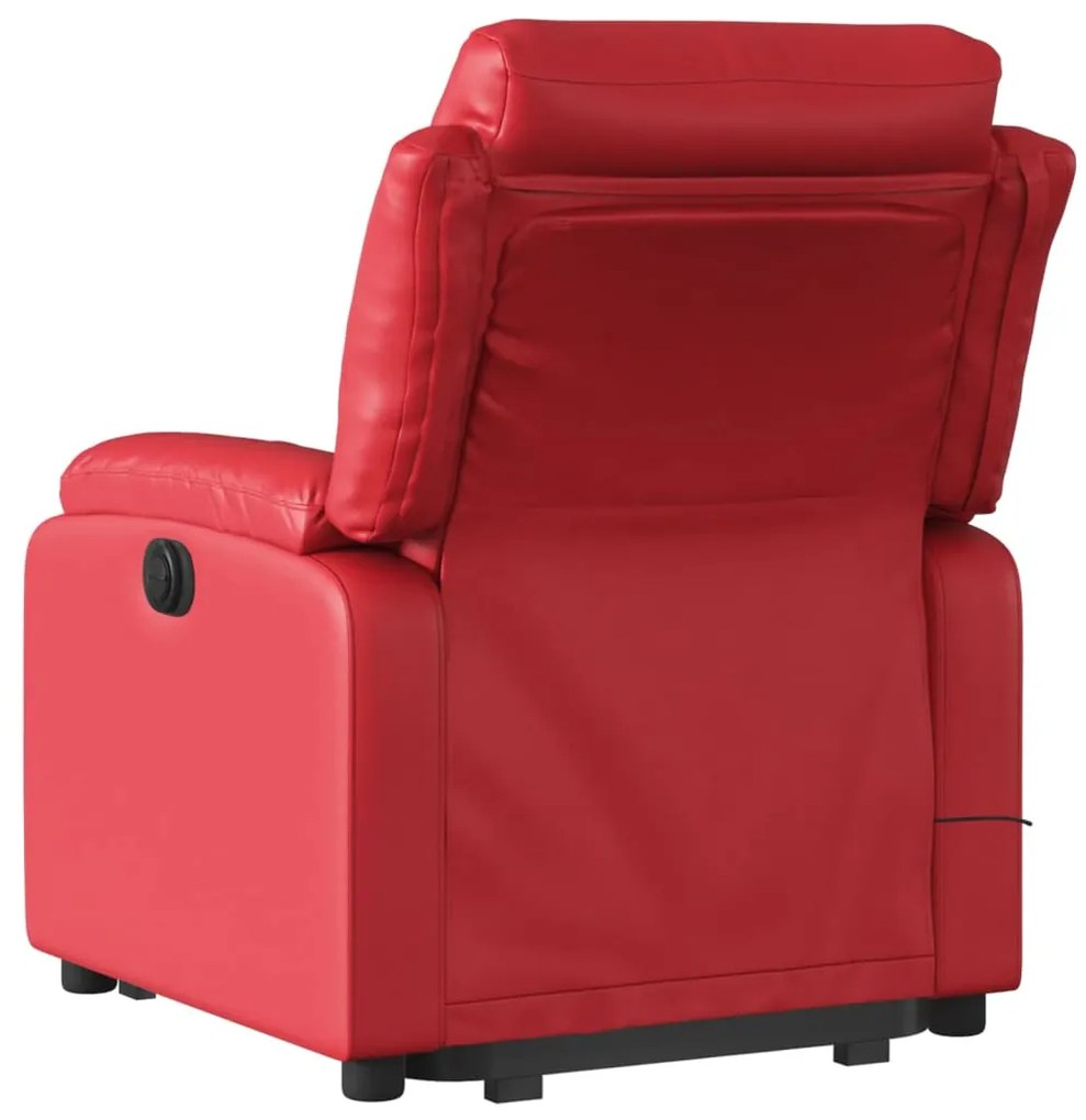 vidaXL Πολυθρόνα Μασάζ Ανακλινόμενη με Ανύψωση Κόκκινη Συνθετικό Δέρμα