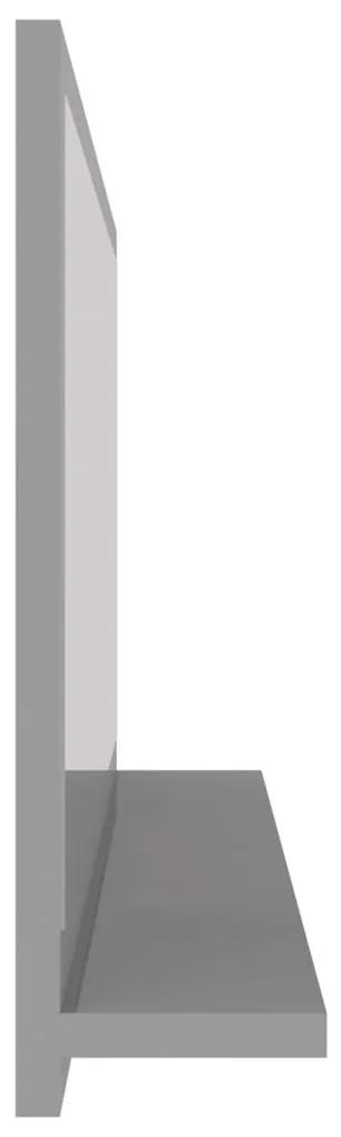 vidaXL Καθρέφτης Μπάνιου Γυαλιστερό Γκρι 80x10,5x37 εκ. Μοριοσανίδα