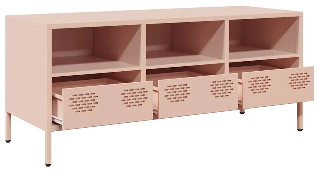 vidaXL Έπιπλο Τηλεόρασης Ροζ 101,5x39x43,5 εκ. Ατσάλι Ψυχρής Έλασης