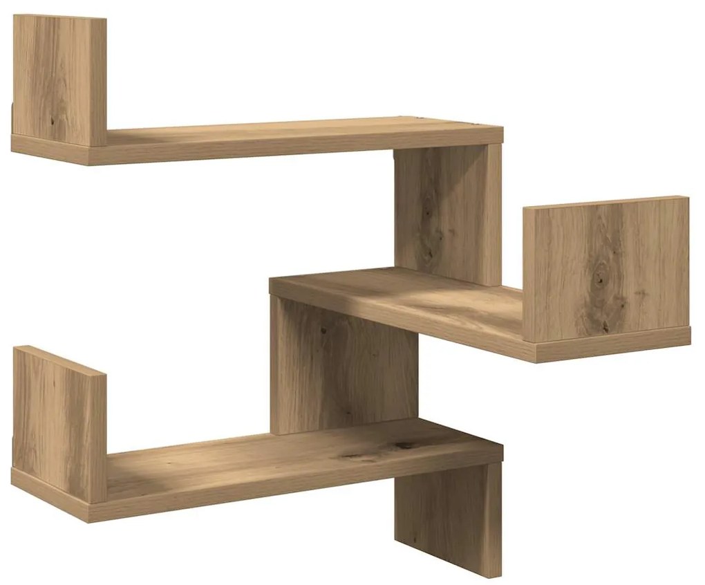 vidaXL Γωνιακά ράφια τοίχου 2 τεμάχια Artisan Oak 40x40x49,5 cm