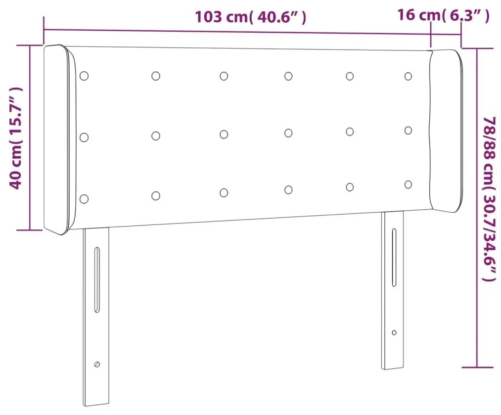 Κεφαλάρι Κρεβατιού LED Μαύρο 103x16x78/88 εκ. Βελούδινο - Μαύρο