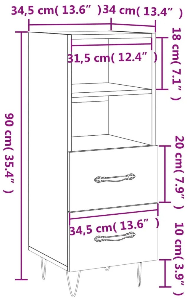 ΝΤΟΥΛΑΠΙ SONOMA ΔΡΥΣ 34,5X34X90 ΕΚ. ΑΠΟ ΕΠΕΞΕΡΓΑΣΜΕΝΟ ΞΥΛΟ 828663