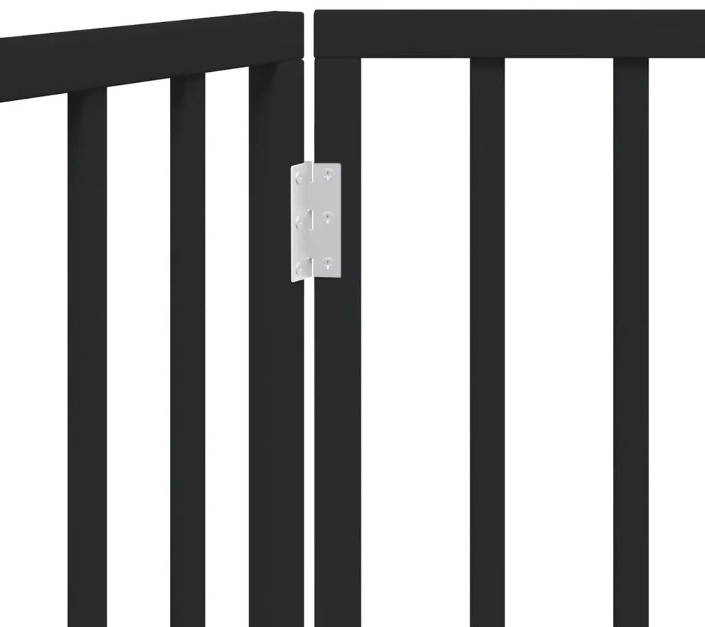 Διαχωριστικό Σκύλων Πτυσσόμενο 2 Πάνελ Μαύρο 160 εκ Ξύλο Λεύκας - Μαύρο