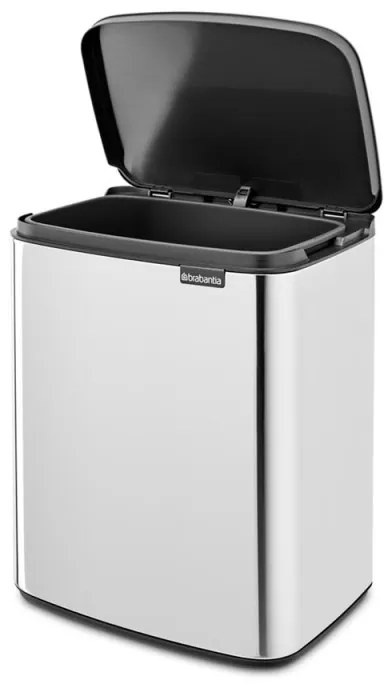 Κάδος απορριμμάτων Brabantia Bo Small 12L, Αθόρυβο και ομαλό άνοιγμα, Αντιολισθητική βάση, Inox
