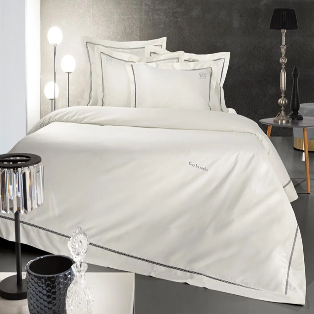 Παπλωματοθήκη Blend (Σετ 3τμχ) Silver - Ivory Guy Laroche King Size 260x260cm 100% Cotton Satin