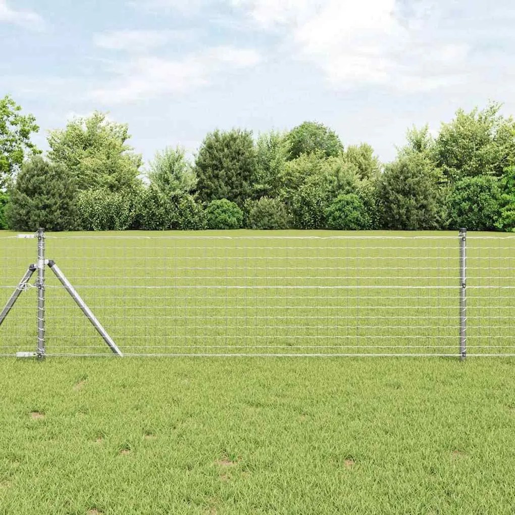 vidaXL Στύλος Περιφράξεων 12 pcs Ασημί 90 cm
