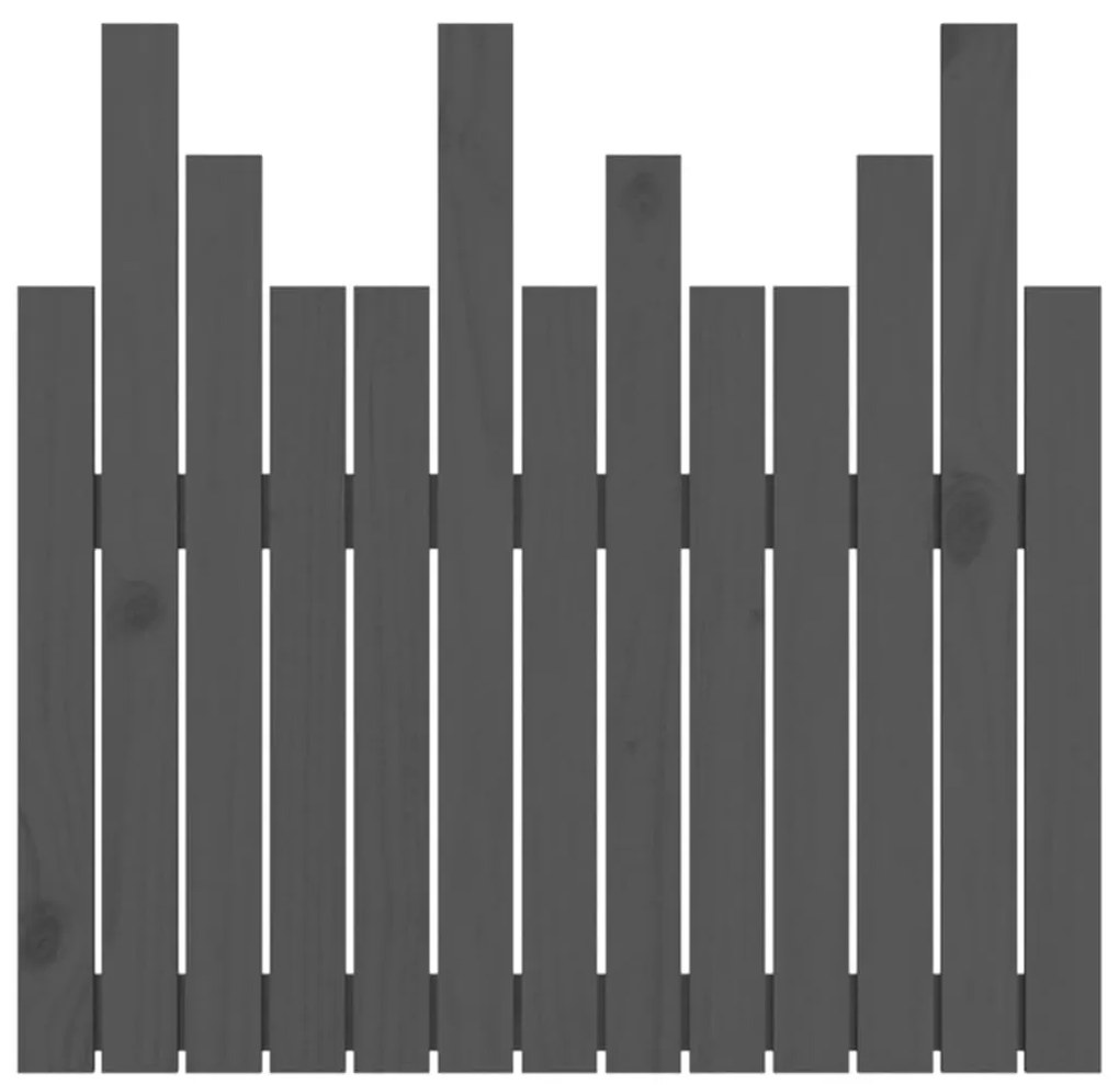 vidaXL Κεφαλάρι Τοίχου Γκρι 82,5x3x80 εκ. από Μασίφ Ξύλο Πεύκου