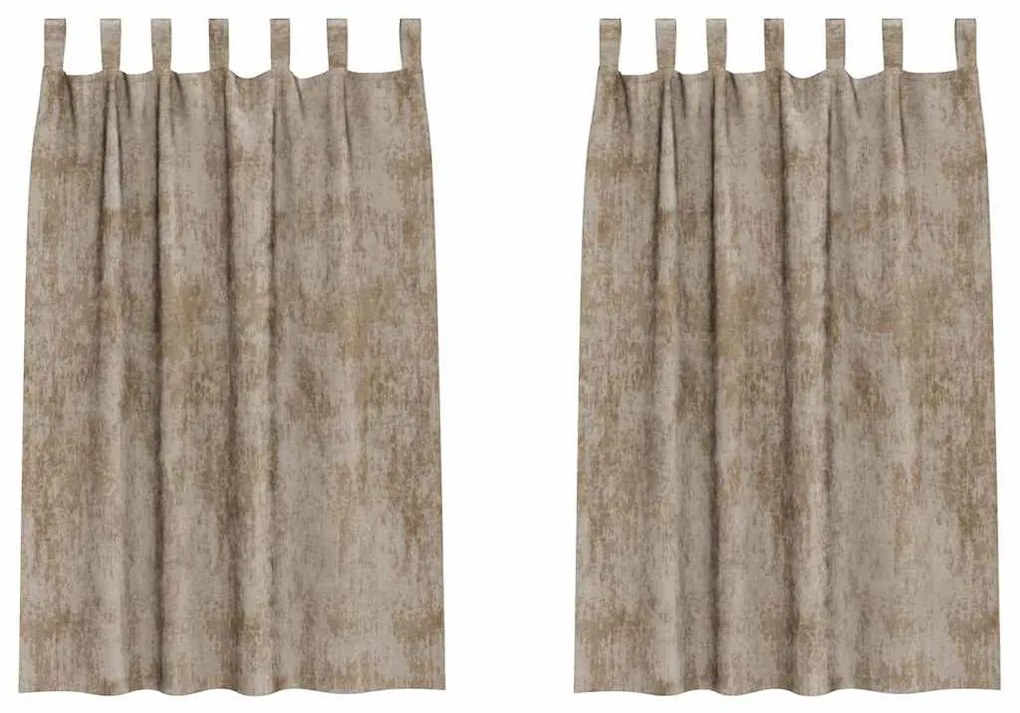 vidaXL Κουρτίνα με κουρτίνες 2 pcs Μπρονζέ 175 x 140 εκ. Βελούδο