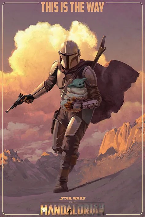 Αφίσα Star Wars: The Mandalorian - On The Run, (61 x 91.5 cm)