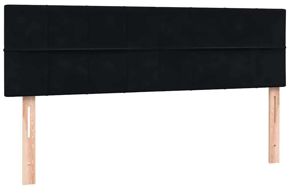 vidaXL Box Spring Κρεβάτι με στρώμα Μαύρο 160x220 cm Βελούδινο