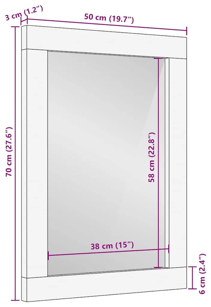 ΚΑΘΡΕΦΤΗΣ ΜΠΑΝΙΟΥ ΓΚΡΙ 50X3X70 CM ΑΠΟ ΜΑΣΙΦ ΞΥΛΟ ΜΑΝΓΚΟ 4017715