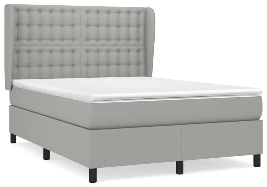 ΚΡΕΒΑΤΙ BOXSPRING ΜΕ ΣΤΡΩΜΑ ΑΝΟΙΧΤΟ ΓΚΡΙ 140X190 ΕΚ. ΥΦΑΣΜΑΤΙΝΟ 3128277