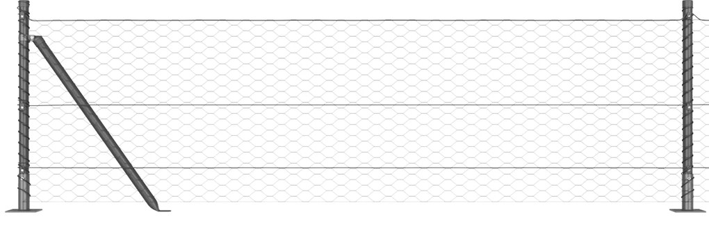 vidaXL Περίφραξη Εξαγωνικής Μορφής Γκρι 0,4x10 μ Ατσάλι