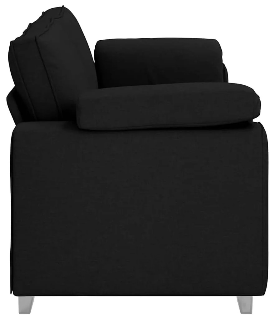 vidaXL Καναπές με μαξιλάρι Μαύρο 219 x 77 x 82 εκ ύφασμα