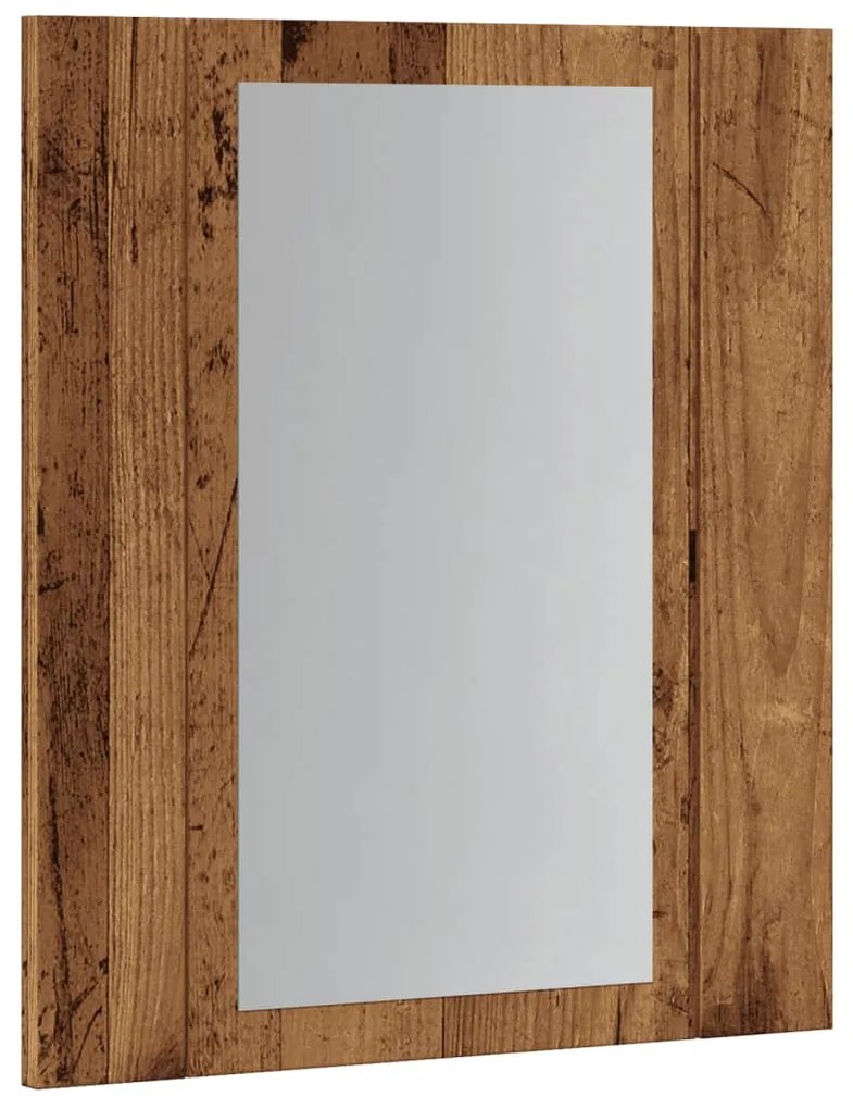 Έπιπλο Καθρέφτη Μπάνιου LED Παλαιό Ξύλο 40x12x45 εκ. Επεξ. Ξύλο - Καφέ