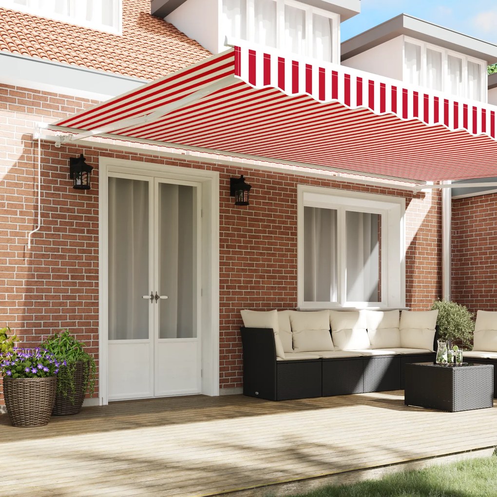 vidaXL Σκηνίτσα Αναδιπλούμενη Striped Κόκκινο, Λευκό 500 x 300 εκ