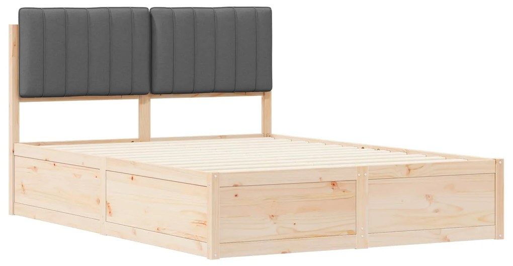 vidaXL Σκελετός Κρεβατιού με Επενδεδυμένο Κεφαλάρι Σκούρο Γκρι