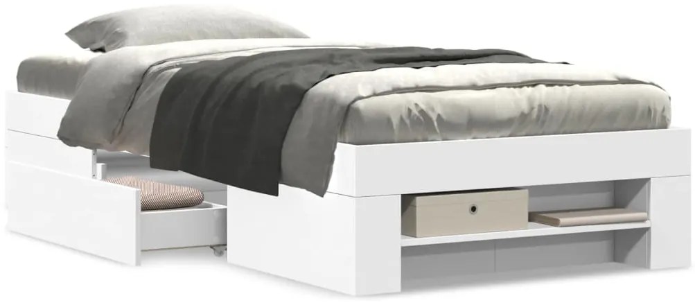 vidaXL Πλαίσιο Κρεβατιού Λευκό 90 x 190 εκ. από Επεξεργασμένο Ξύλο