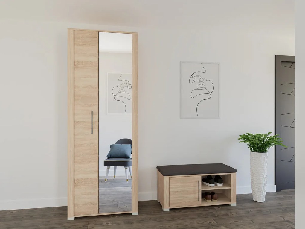 Παπουτσοθήκη Boston N103, Sonoma οξιά, 90x40x36cm, Ινοσανίδες μέσης πυκνότητας, Πλαστικοποιημένη μοριοσανίδα