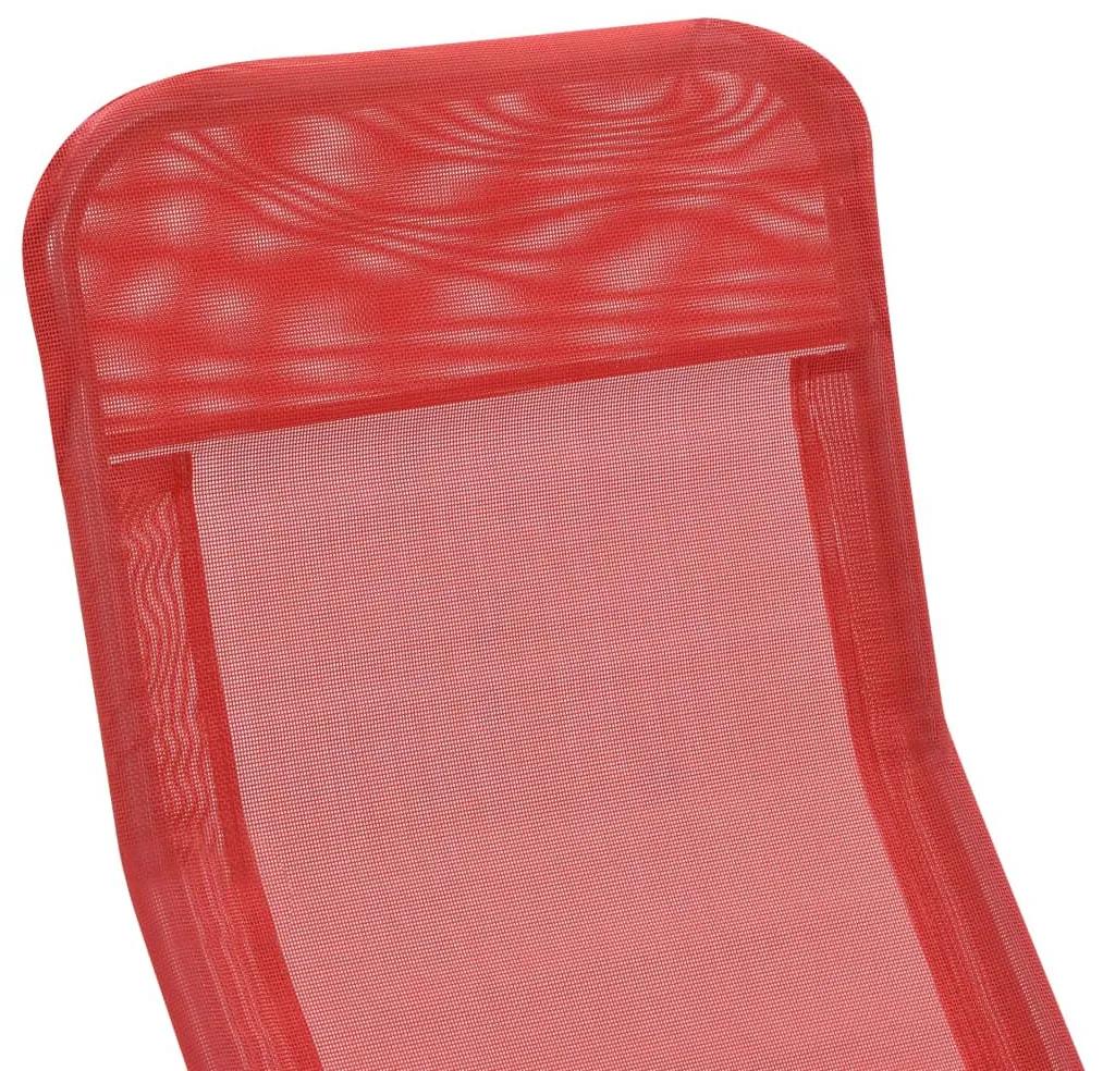 Ξαπλώστρες Πτυσσόμενες 2 τεμ. Κόκκινες από Textilene - Κόκκινο