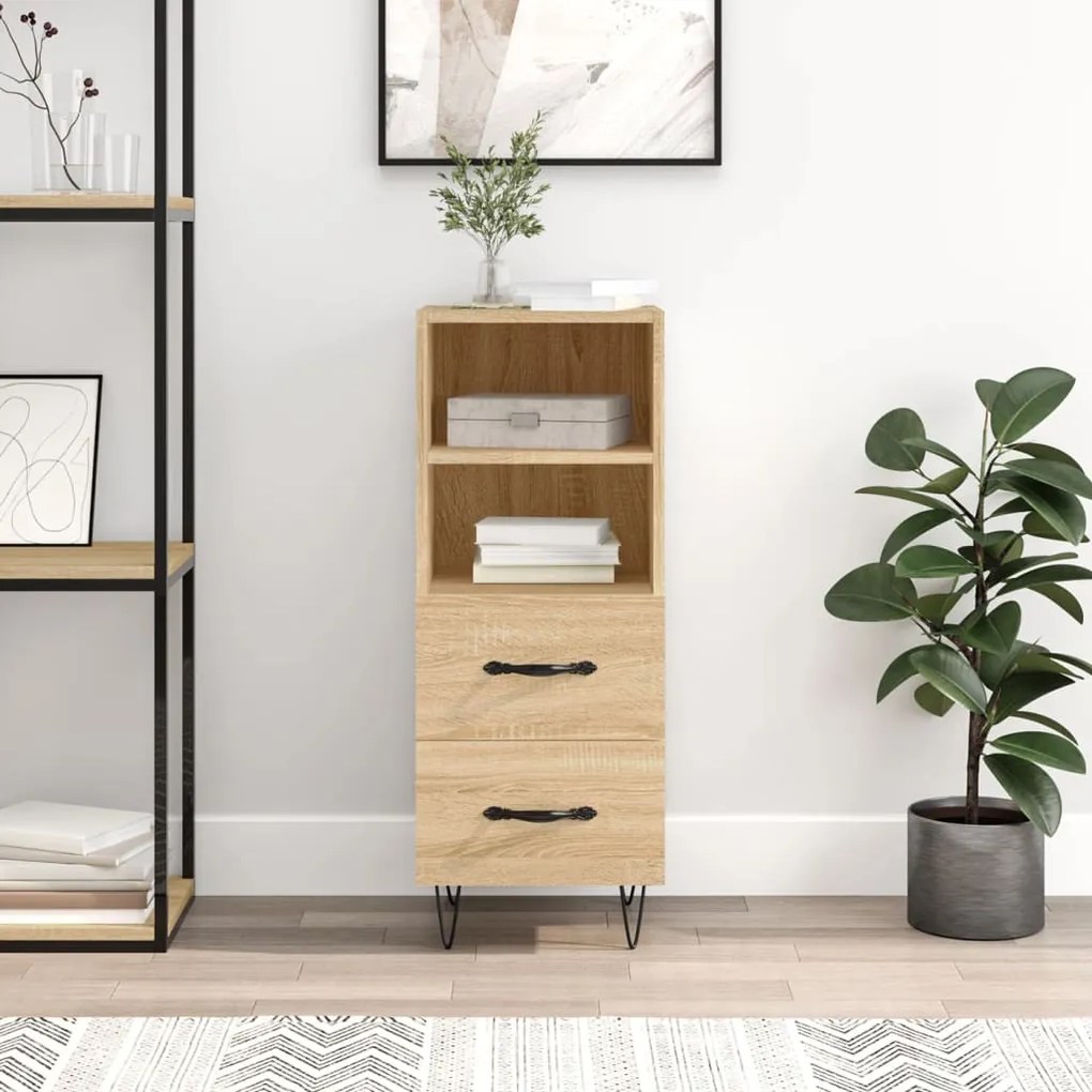 vidaXL Ντουλάπι Sonoma Δρυς 34,5x34x90 εκ. από Επεξεργασμένο Ξύλο