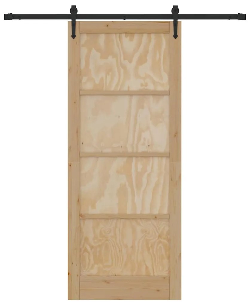 vidaXL Συρόμενη Πόρτα Άλλο ORKDAL Φυσικό και μαύρο 86 x 211 cm