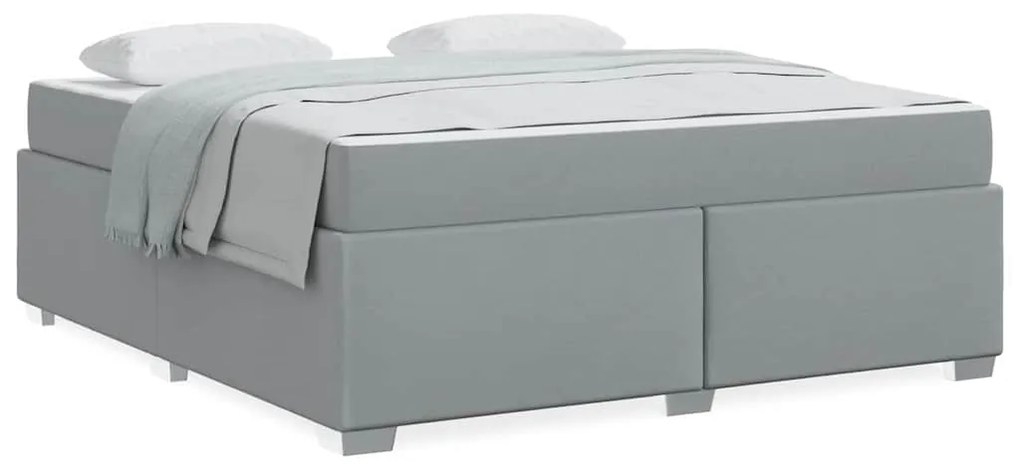 vidaXL Σκελετός Κρεβατιού με στρώμα Ανοιχτό γκρι 180 x 200 cm ύφασμα