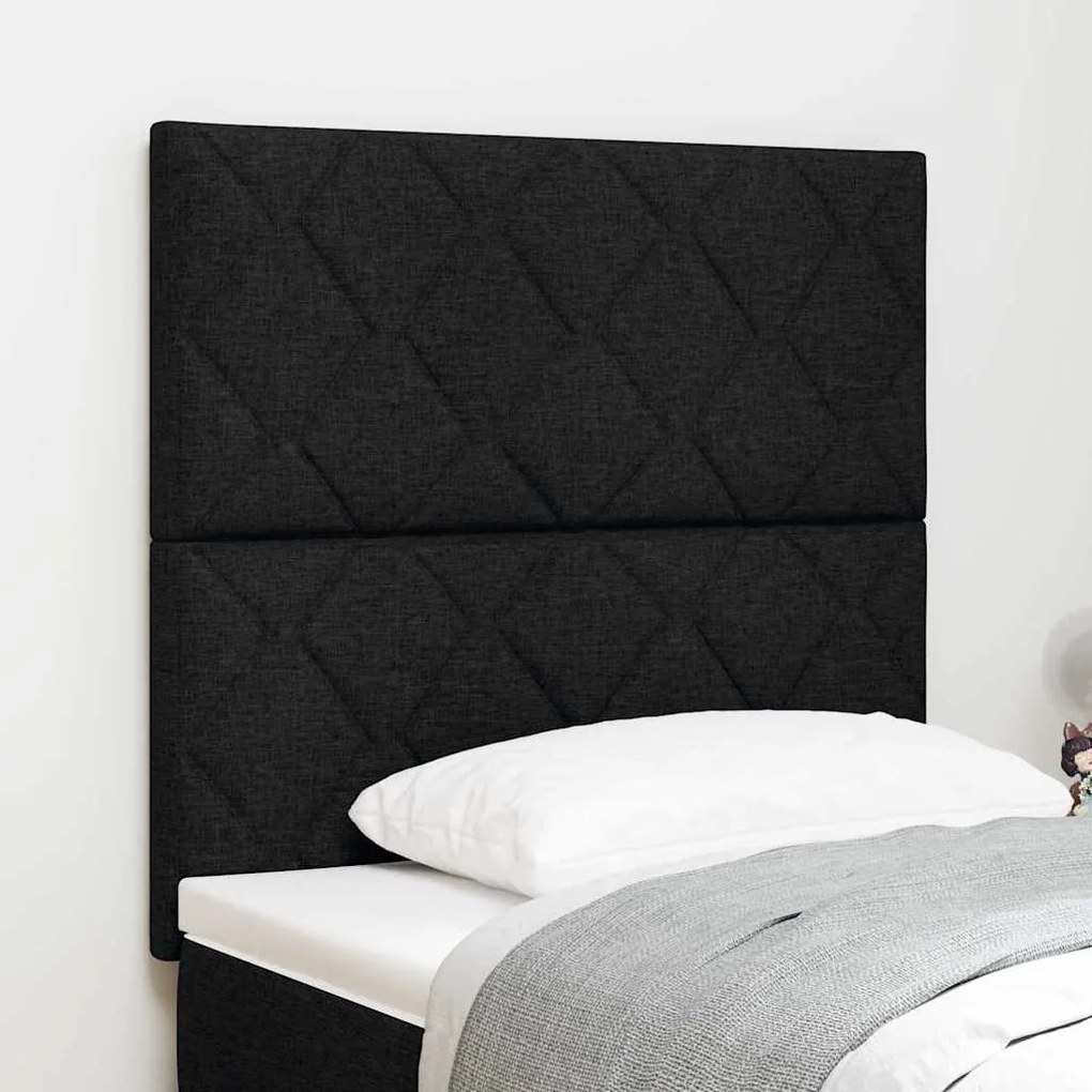 vidaXL Υφασμάτινο Κεφαλάρι Geometric με κεφαλάρι Μαύρο 100 cm ύφασμα