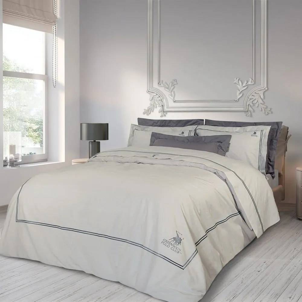 Σεντόνια 2129 (Σετ 4τμχ) Grey Greenwich Polo Club Υπέρδιπλo 240x260cm 100% Cotton Satin