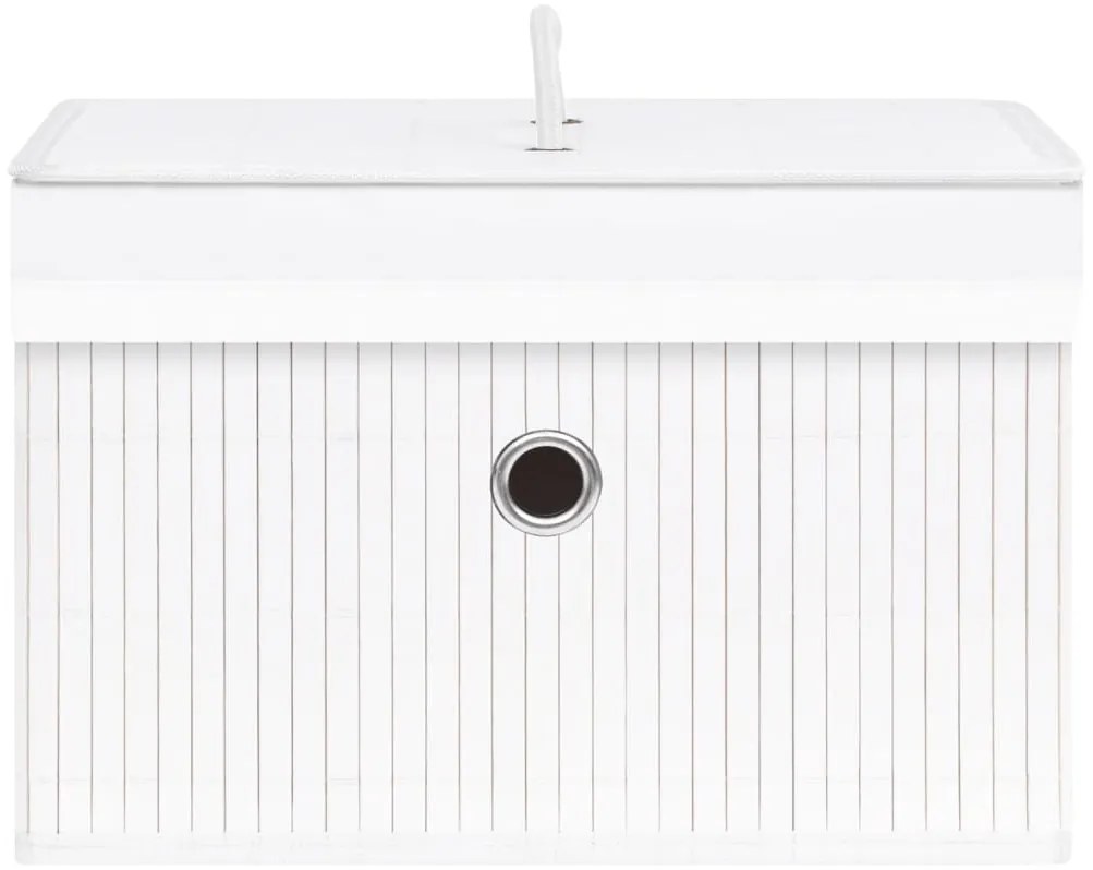 vidaXL Κουτιά Αποθήκευσης 4 τεμ. Λευκά από Μπαμπού