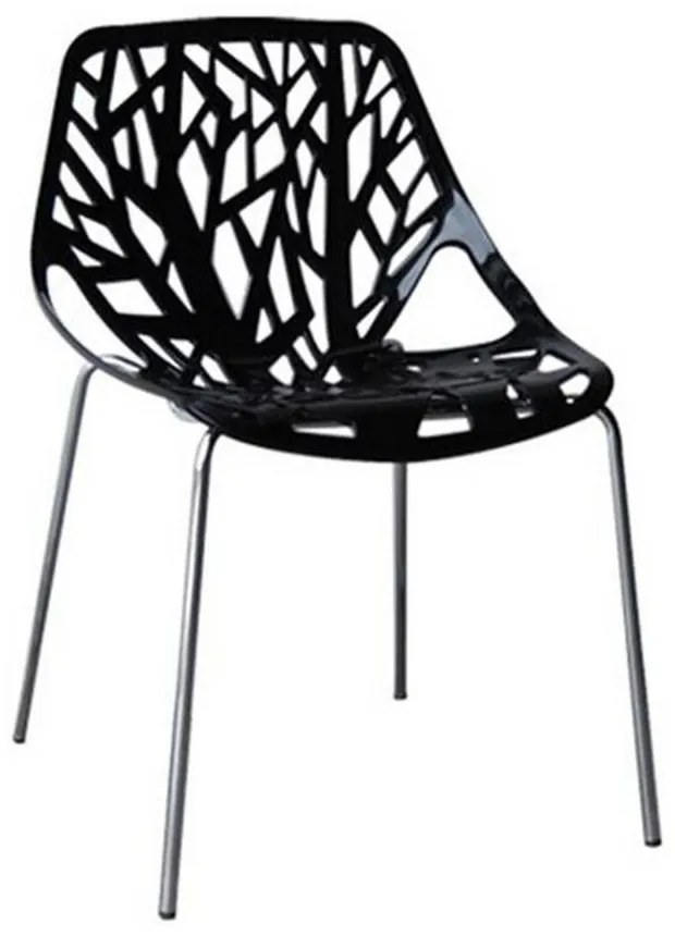 Καρέκλα Linea Black ΕΜ120,2W 54x51x81cm Σετ 6τμχ Metal, Polypropylene