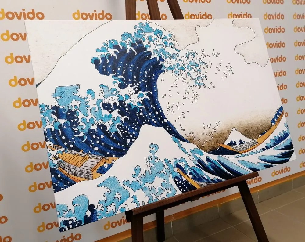 Αναπαραγωγή εικόνας The Great Wave of Kanagawa - Kacushika Hokusai - 90x60