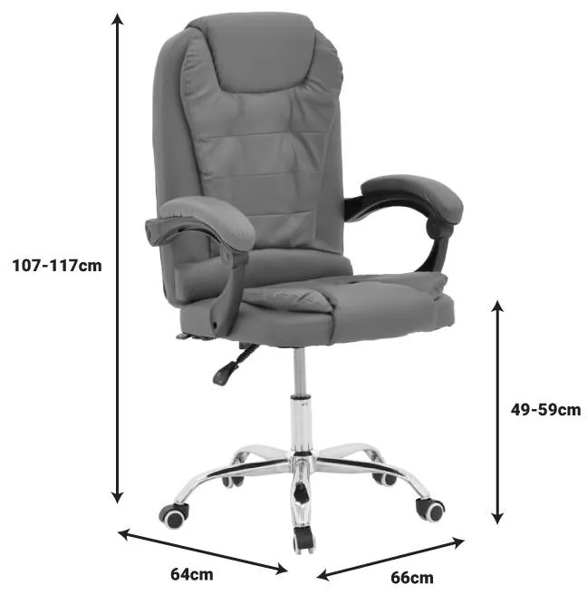 Καρέκλα γραφείου διευθυντή Kardi μαύρο pu 66x64x117εκ 66x64x117 εκ.