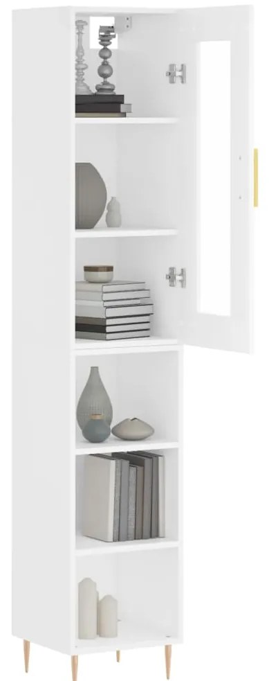 vidaXL Ντουλάπι Λευκό 34,5 x 34 x 180 εκ. από Επεξεργασμένο Ξύλο