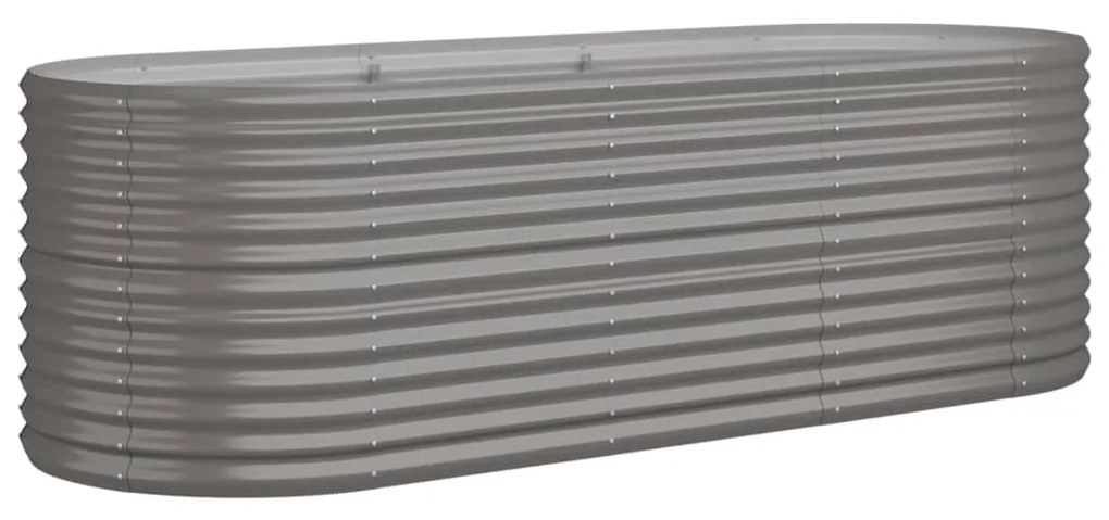 vidaXL Ζαρντινιέρα Γκρι 224x80x68 εκ. Ατσάλι με Ηλεκτρ. Βαφή Πούδρας