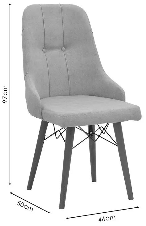 Καρέκλα Elif μπεζ ύφασμα-καρυδί πόδι 46x50x97εκ 45x50x97 εκ.