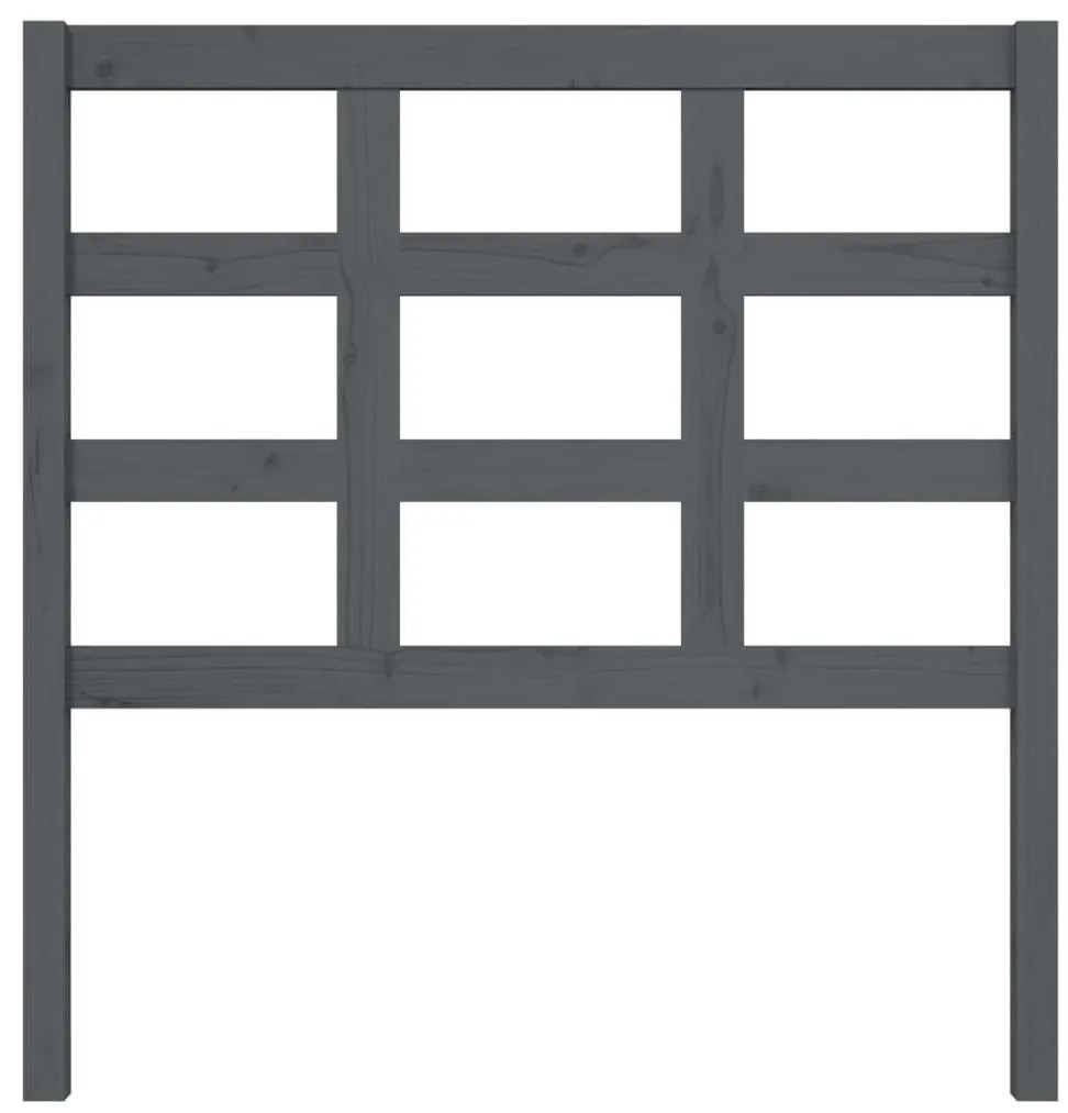 vidaXL Κεφαλάρι Κρεβατιού Γκρι 95,5 x 4 x 100 εκ από Μασίφ Ξύλο Πεύκου