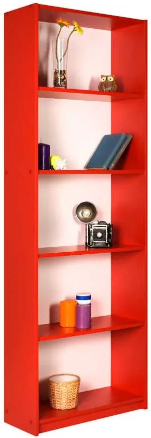 Max Βιβλιοθηκη Με 5 Ραφια  χρώμα Κόκκινο 58x23x170 εκ.