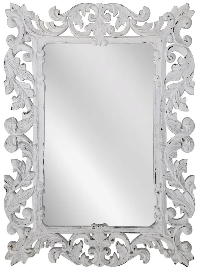 Artekko Mirroki Ξύλινος Λευκός Σκαλιστός Καθρέπτης Τοίχου (120x90)cm - 667-4013-A - 667-4013-A