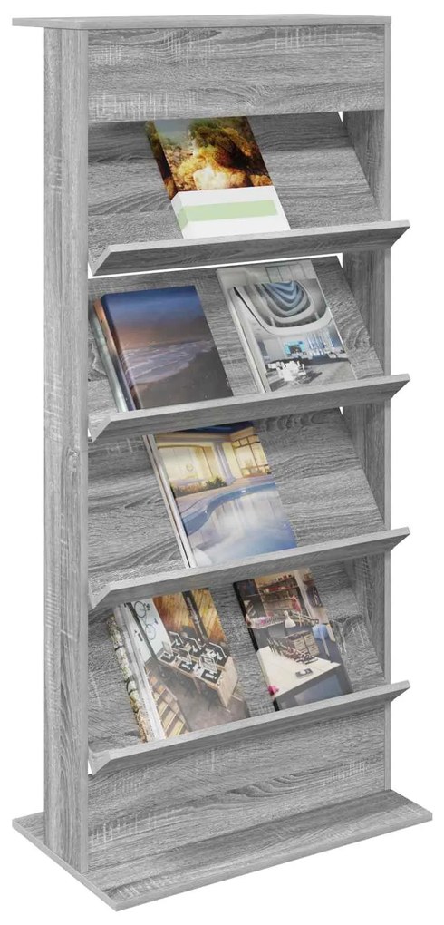 vidaXL Ράφι Περιοδικών με ράφι Γκρίζο Σονομα 70 x 41 x 156 εκ.