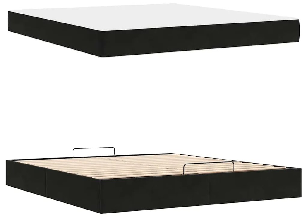 vidaXL Σκελετός Κρεβατιού Μαύρο 180 x 200 cm Βελούδο