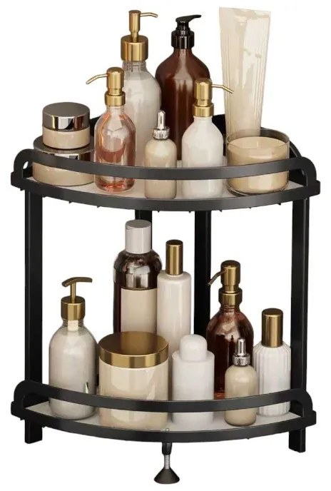 Ραφιέρα Οργάνωσης Καλλυντικών Γωνιακή Μαύρο