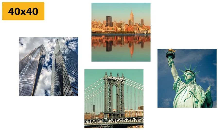 Σετ εικόνων ομορφιά της Νέας Υόρκης - 4x 60x60