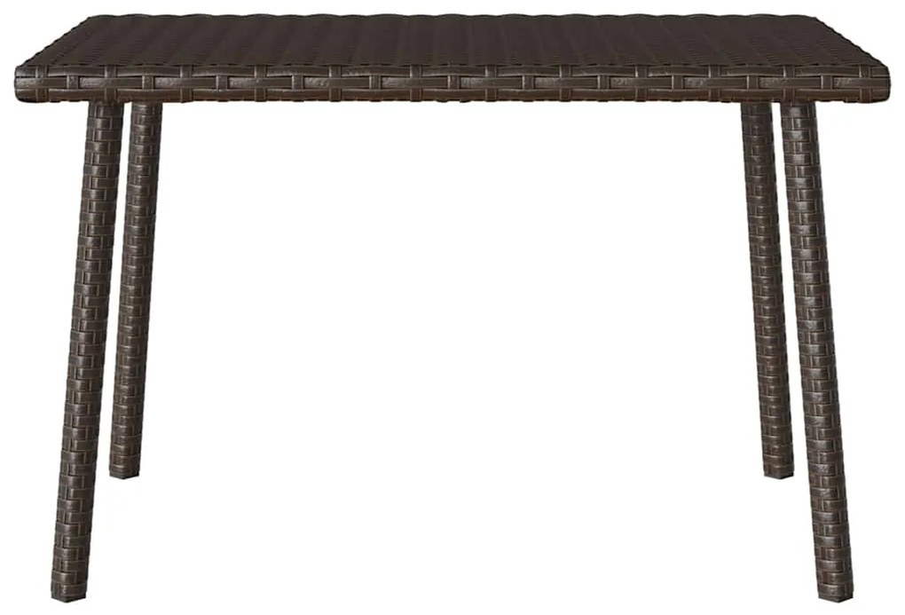 vidaXL Κήπος Τραπέζι καφέ ορθογώνιο καφέ 60x40x37 cm Poly Rattan