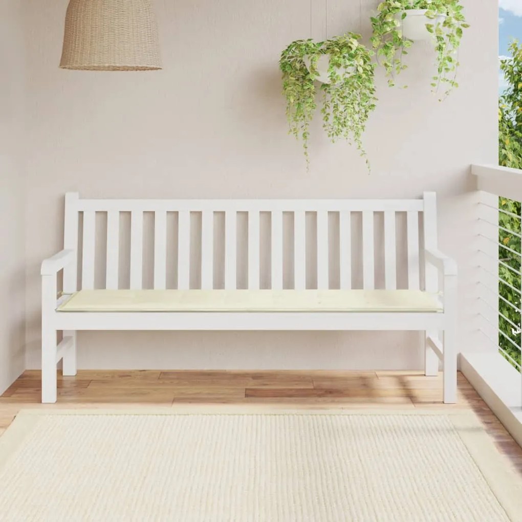 vidaXL Μαξιλάρι Πάγκου Κήπου Κρεμ 180x50x3 εκ. Ύφασμα Oxford
