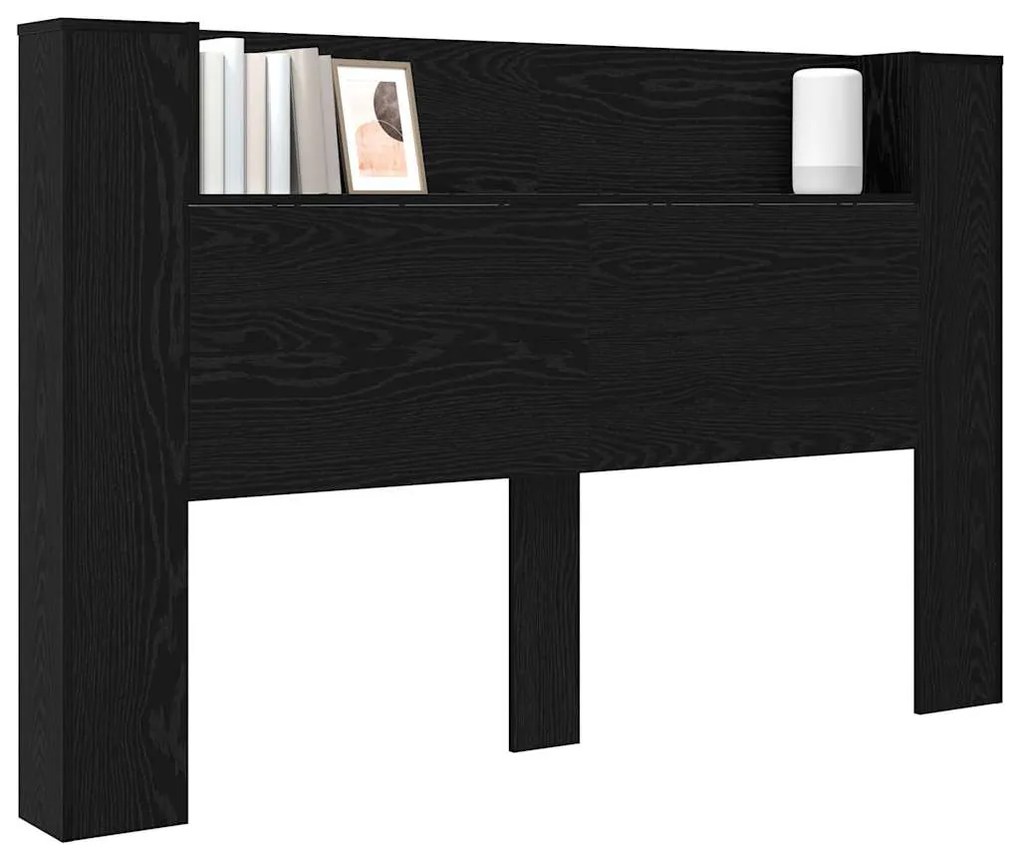 vidaXL Κεφαλάρι Μαύρη Οξυά 160 x 17 x 104,5 εκ Επεξεργασμένο ξύλο