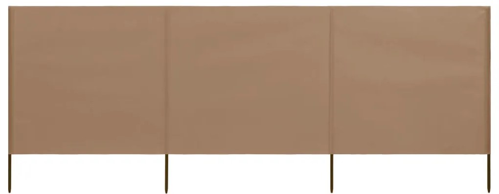vidaXL Προστατευτικό Αέρα με 3 Πάνελ Χρώμα Taupe 400 x 120 εκ. Ύφασμα