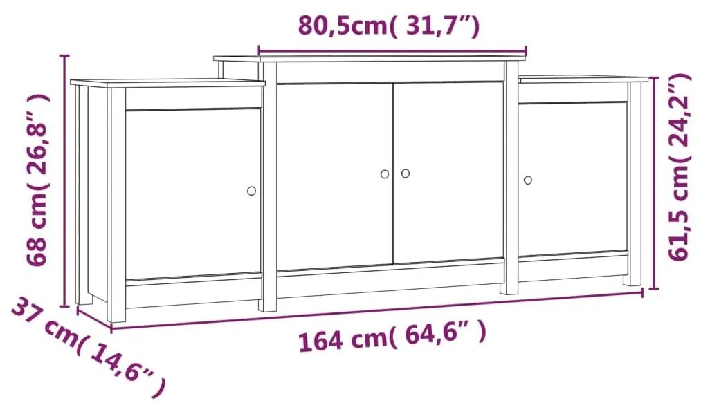 Μπουφές 164 x 37 x 68 εκ. από Μασίφ Ξύλο Πεύκου - Καφέ